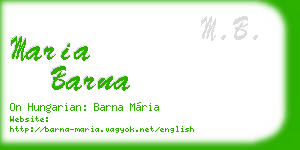 maria barna business card